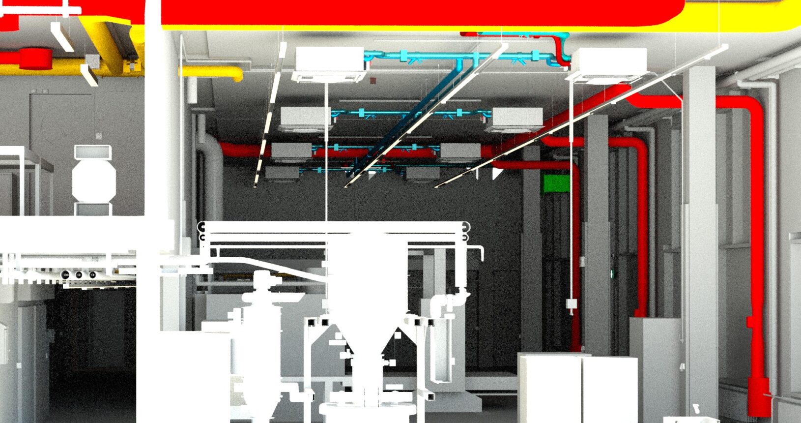 Rendering - Blick in Produktion des Projektes für Walter Buchmann AG.