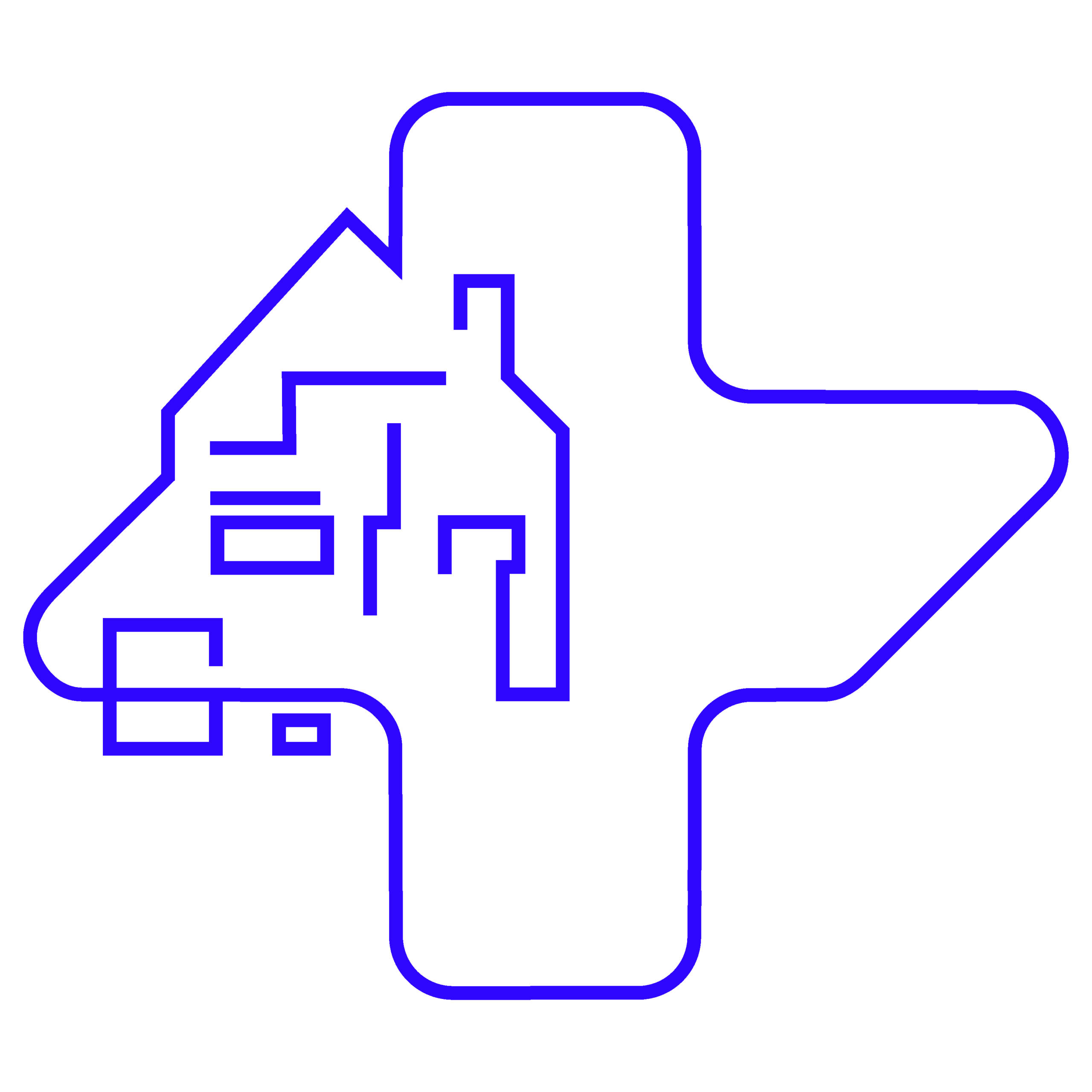 Piktogramm Gebäudetchnik+ blau